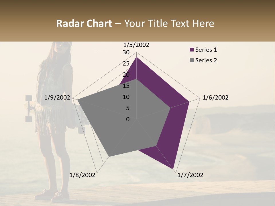 A Young Girl Holding A Skateboard Standing On A Pier PowerPoint Template