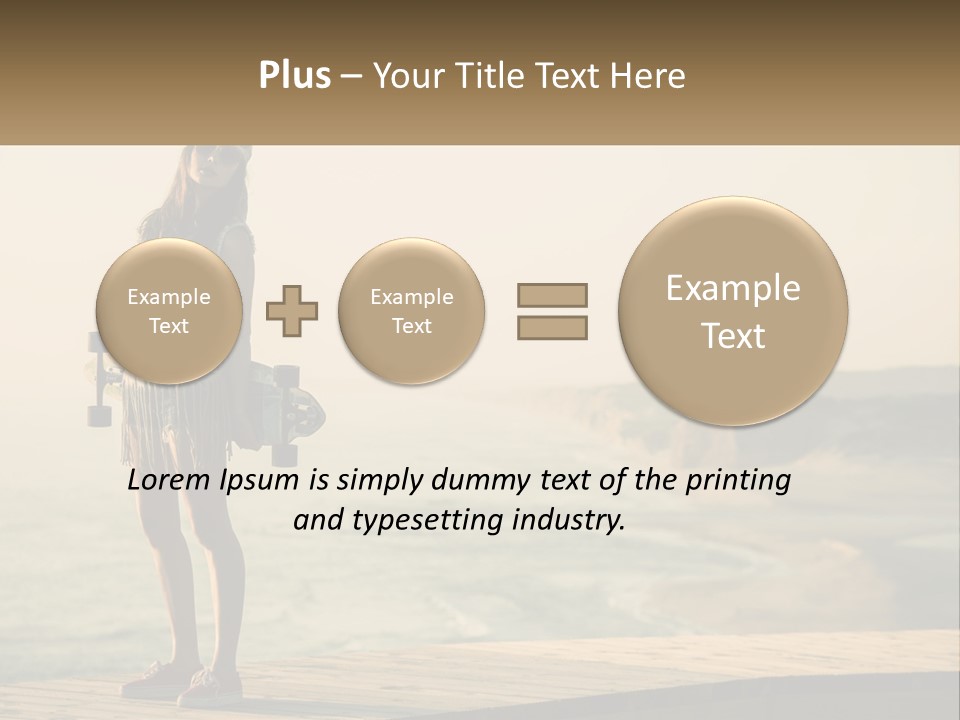 A Young Girl Holding A Skateboard Standing On A Pier PowerPoint Template