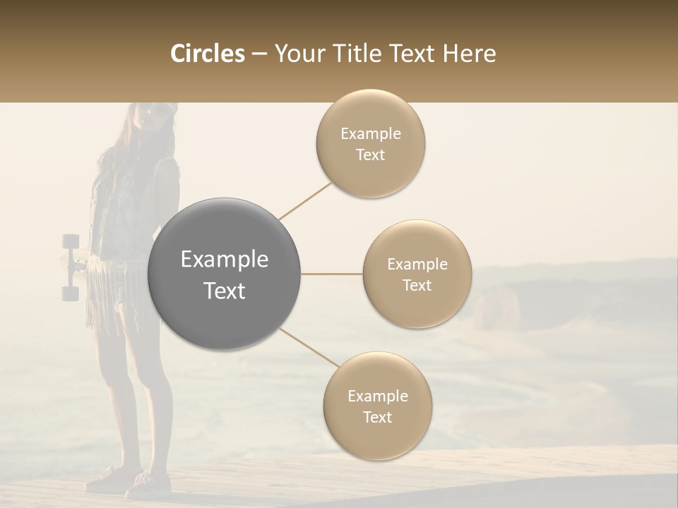 A Young Girl Holding A Skateboard Standing On A Pier PowerPoint Template