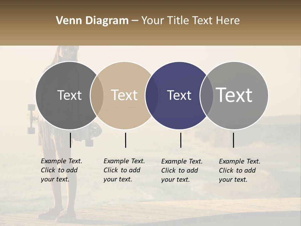 A Young Girl Holding A Skateboard Standing On A Pier PowerPoint Template