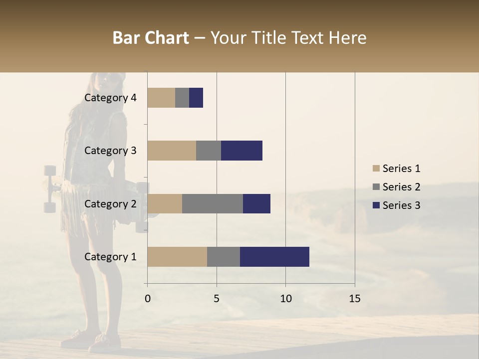 A Young Girl Holding A Skateboard Standing On A Pier PowerPoint Template