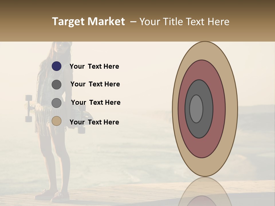 A Young Girl Holding A Skateboard Standing On A Pier PowerPoint Template