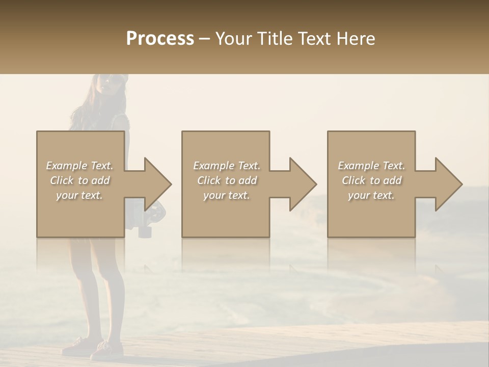 A Young Girl Holding A Skateboard Standing On A Pier PowerPoint Template