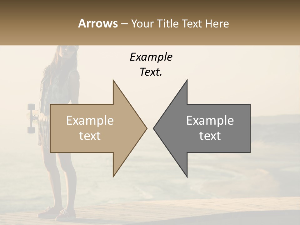 A Young Girl Holding A Skateboard Standing On A Pier PowerPoint Template