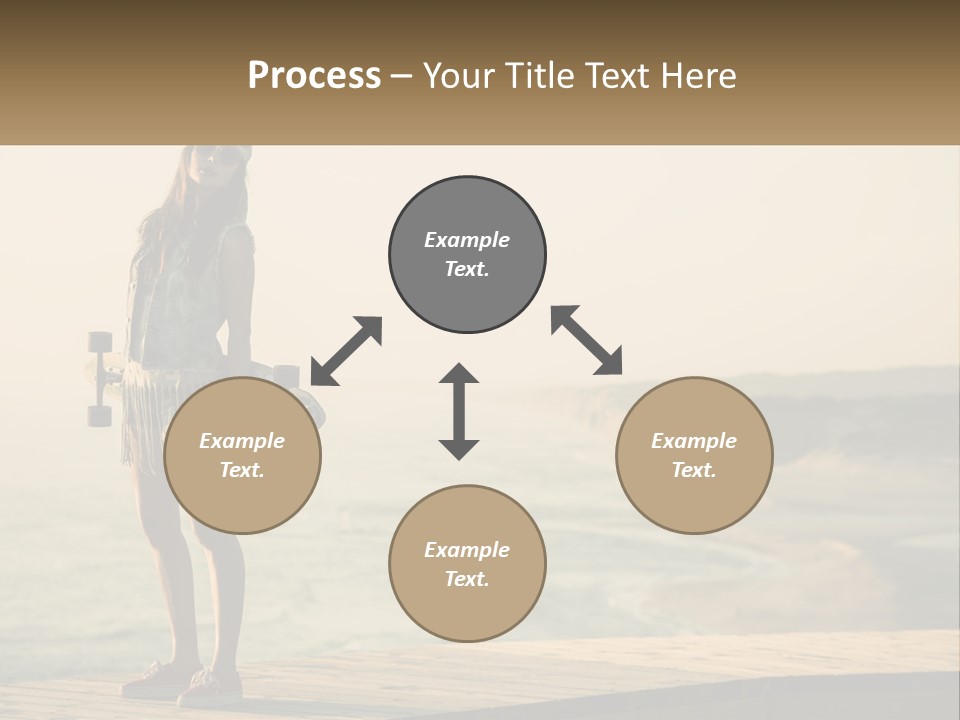 A Young Girl Holding A Skateboard Standing On A Pier PowerPoint Template