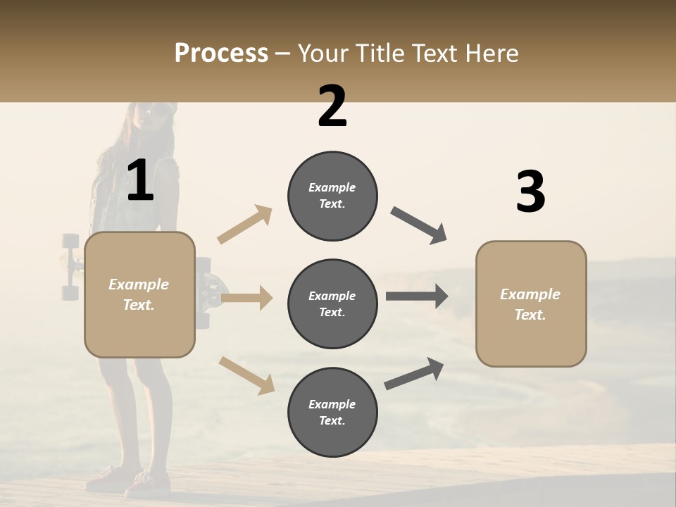 A Young Girl Holding A Skateboard Standing On A Pier PowerPoint Template