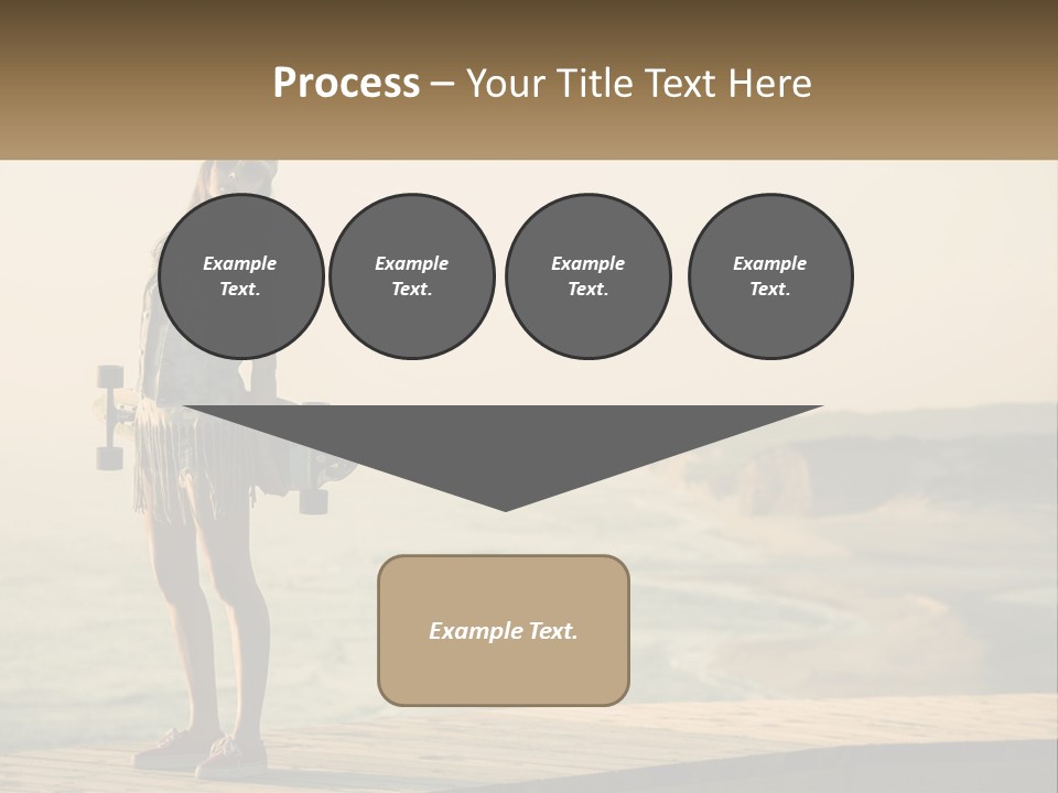 A Young Girl Holding A Skateboard Standing On A Pier PowerPoint Template