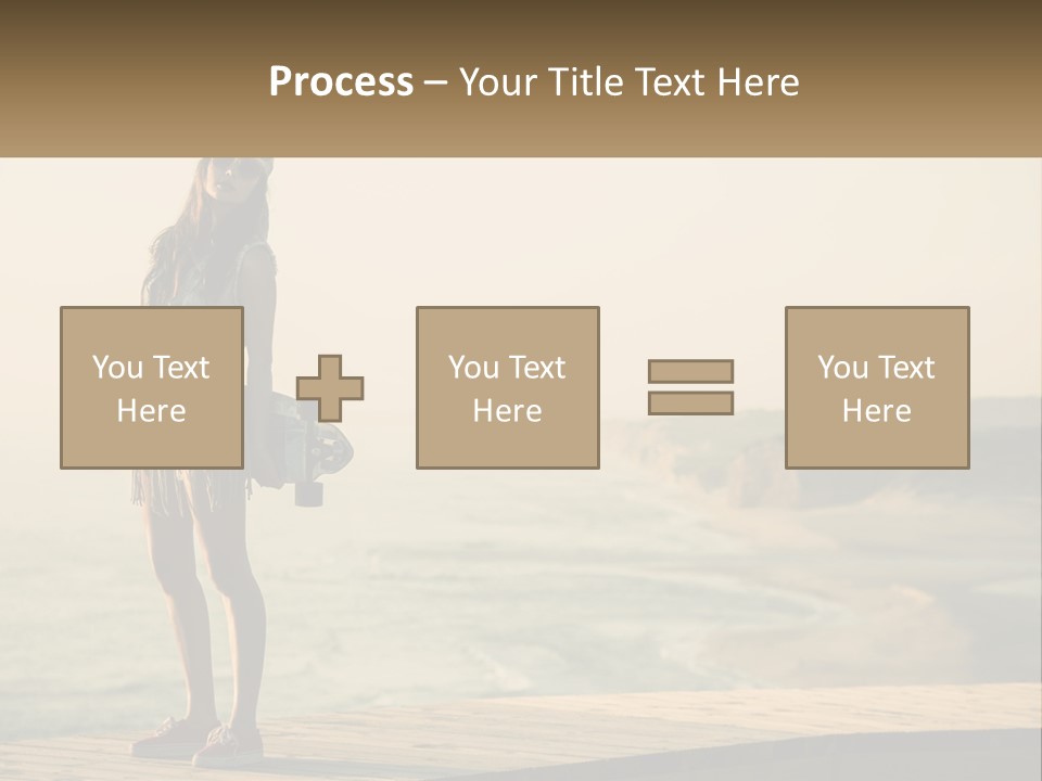 A Young Girl Holding A Skateboard Standing On A Pier PowerPoint Template