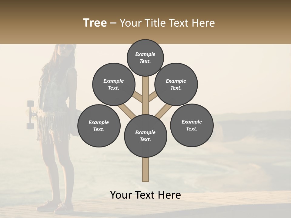 A Young Girl Holding A Skateboard Standing On A Pier PowerPoint Template