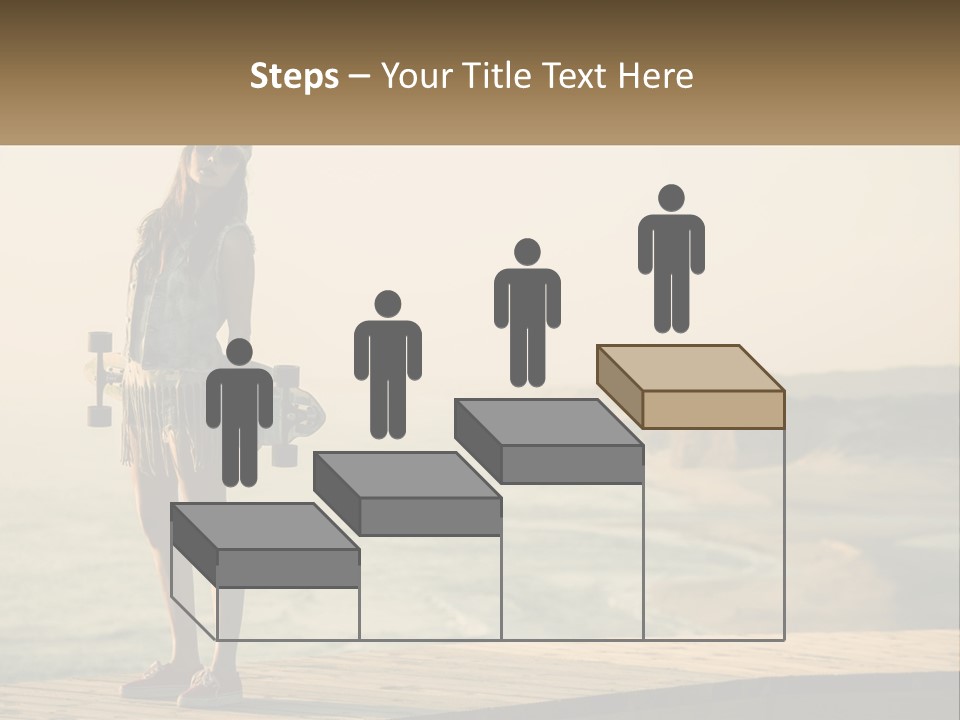 A Young Girl Holding A Skateboard Standing On A Pier PowerPoint Template