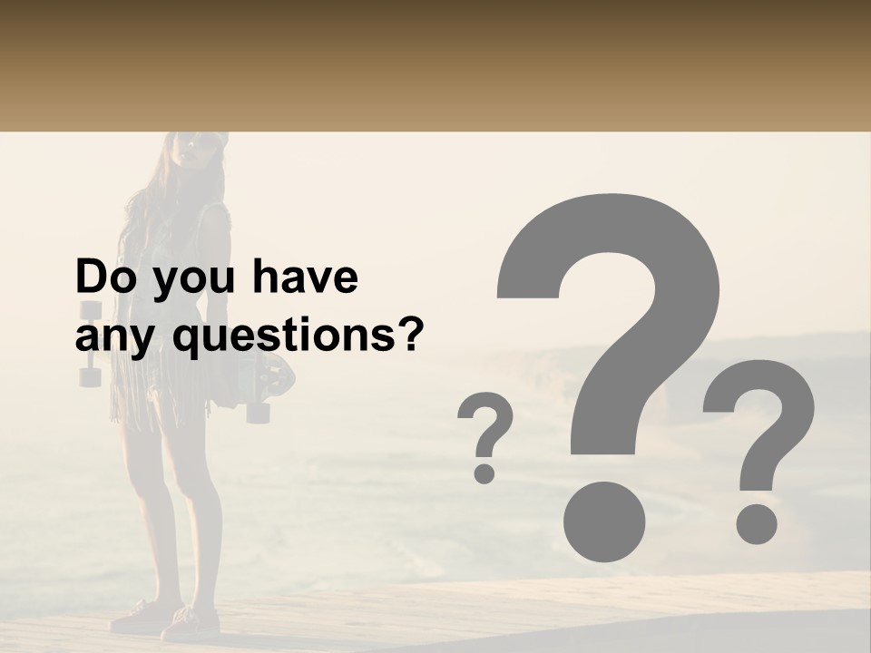 A Young Girl Holding A Skateboard Standing On A Pier PowerPoint Template