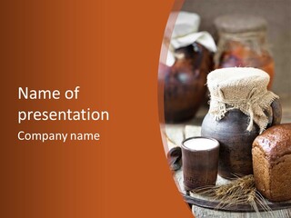 A Table Topped With A Loaf Of Bread And A Cup Of Coffee PowerPoint Template