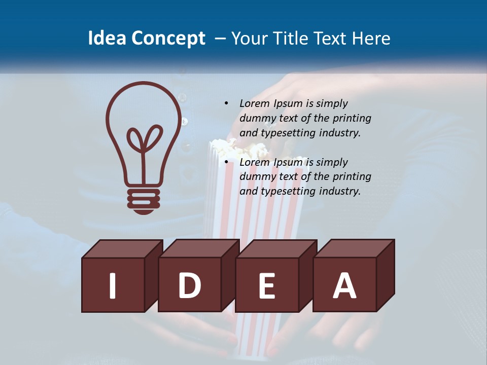 A Person Sitting In A Chair Holding A Bag Of Popcorn PowerPoint Template