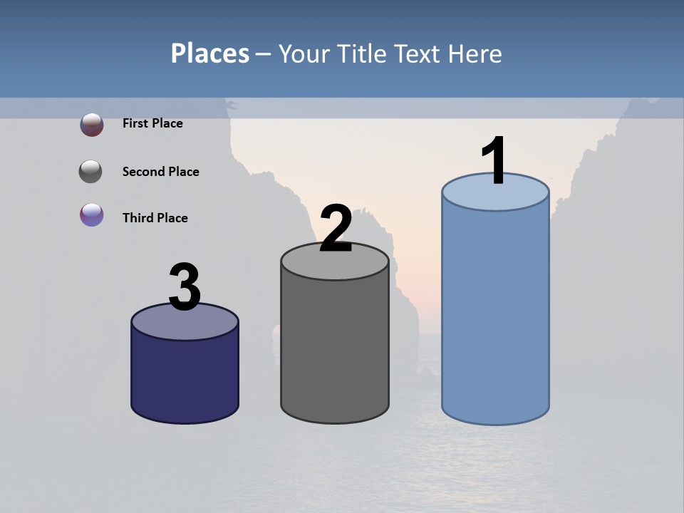 A Large Body Of Water With Rocks In The Background PowerPoint Template