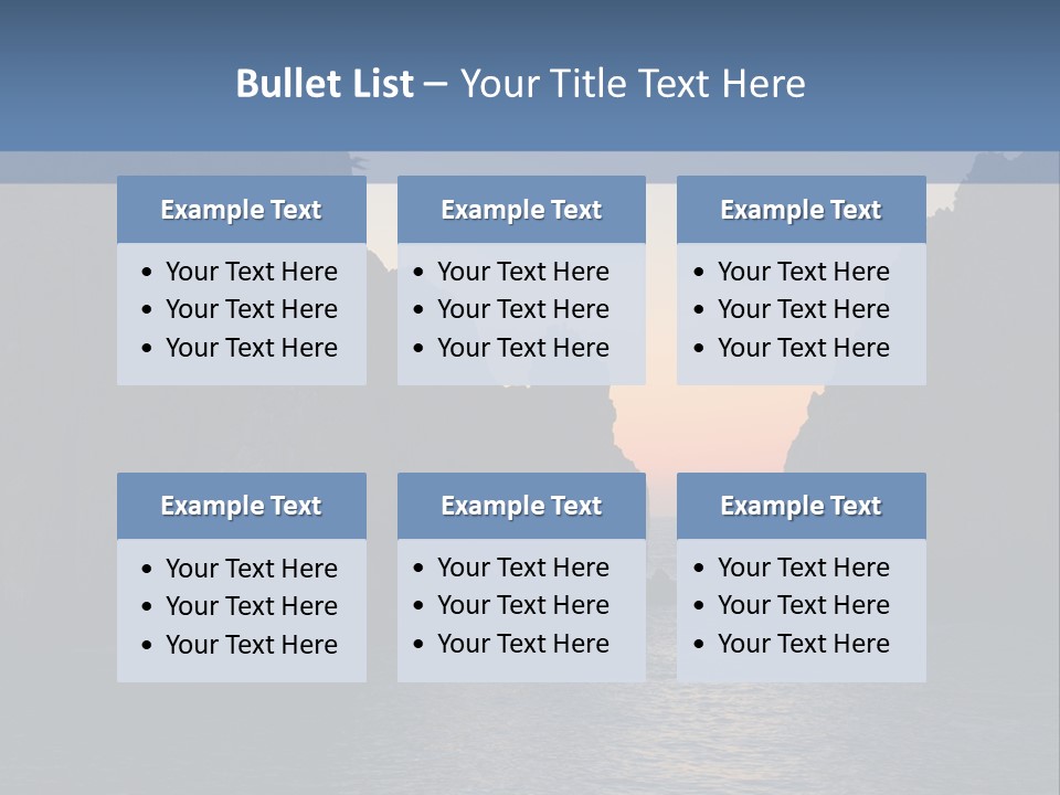 A Large Body Of Water With Rocks In The Background PowerPoint Template