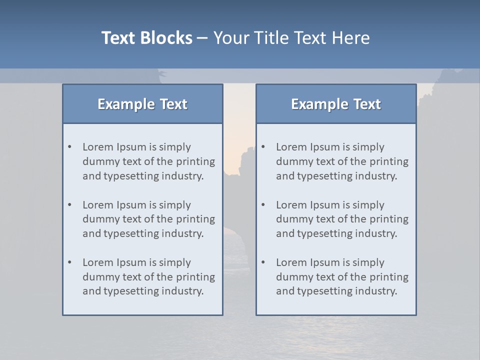 A Large Body Of Water With Rocks In The Background PowerPoint Template