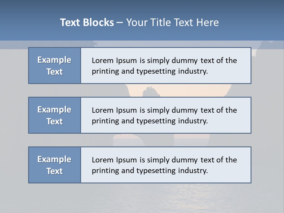 A Large Body Of Water With Rocks In The Background PowerPoint Template