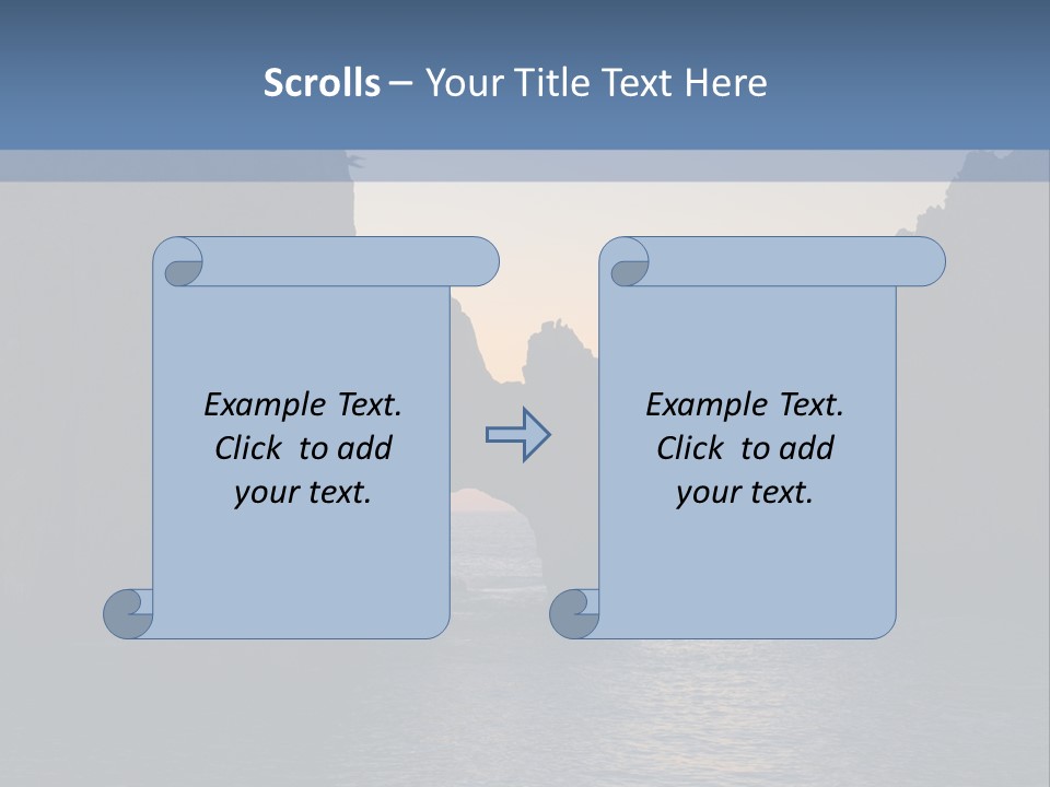 A Large Body Of Water With Rocks In The Background PowerPoint Template