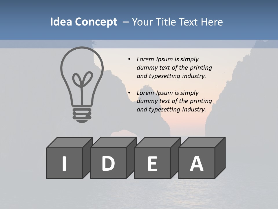 A Large Body Of Water With Rocks In The Background PowerPoint Template