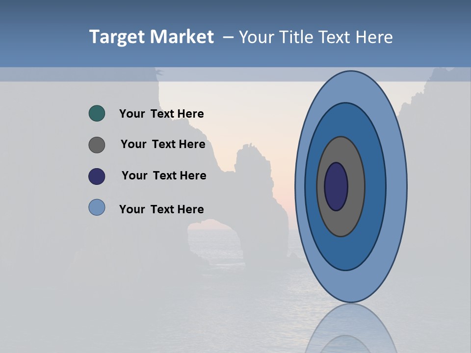 A Large Body Of Water With Rocks In The Background PowerPoint Template