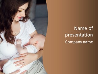 A Woman Holding A Baby In Her Arms PowerPoint Template