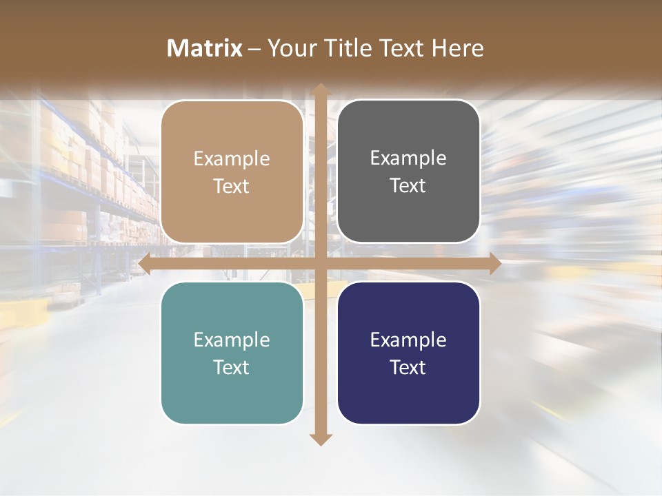 A Blurry Image Of A Warehouse Filled With Boxes PowerPoint Template