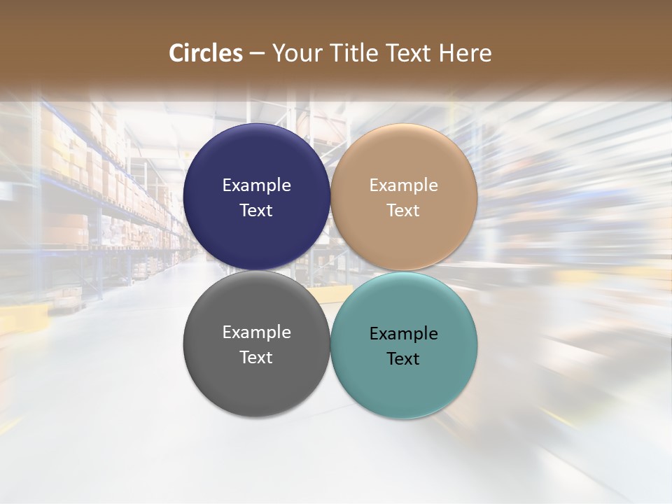 A Blurry Image Of A Warehouse Filled With Boxes PowerPoint Template