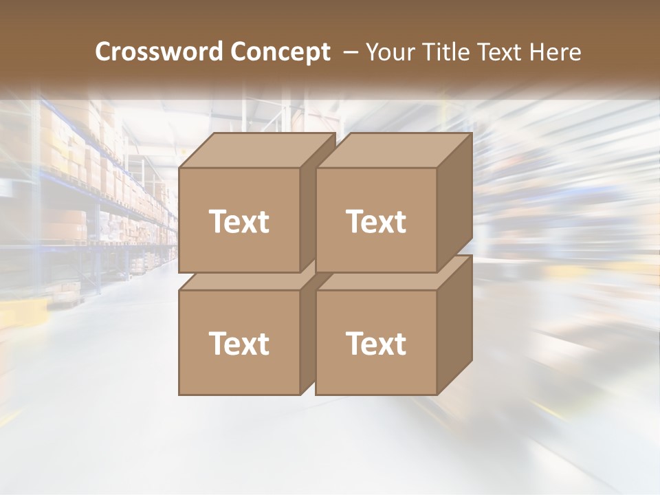 A Blurry Image Of A Warehouse Filled With Boxes PowerPoint Template