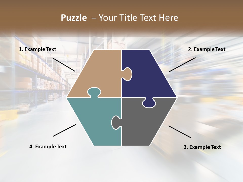 A Blurry Image Of A Warehouse Filled With Boxes PowerPoint Template