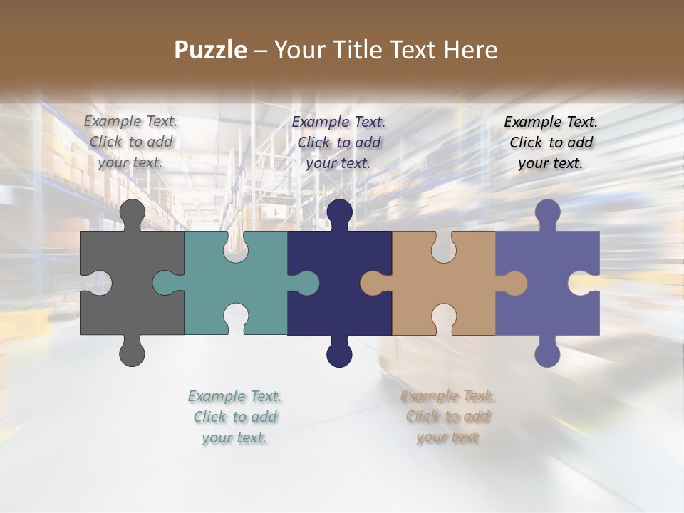 A Blurry Image Of A Warehouse Filled With Boxes PowerPoint Template