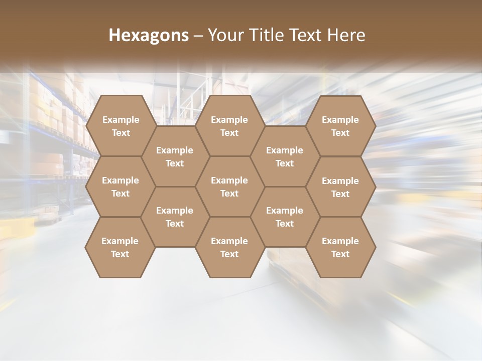 A Blurry Image Of A Warehouse Filled With Boxes PowerPoint Template