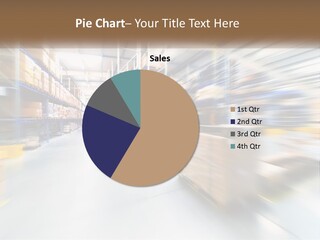 A Blurry Image Of A Warehouse Filled With Boxes PowerPoint Template