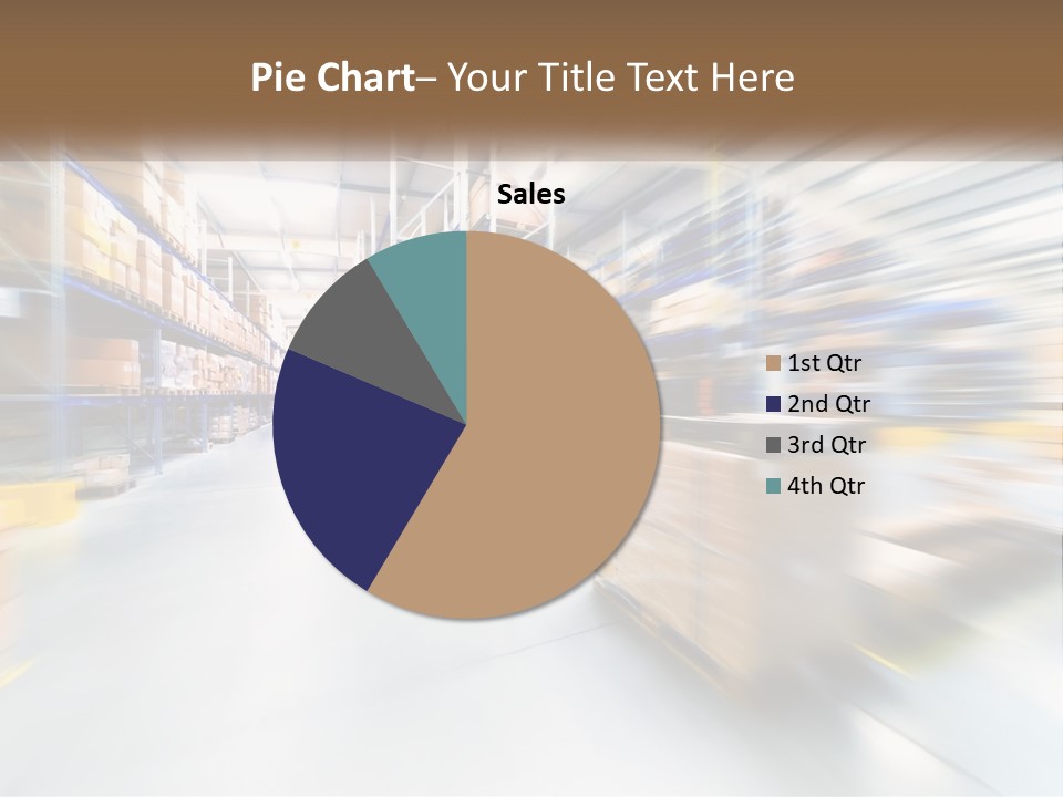 A Blurry Image Of A Warehouse Filled With Boxes PowerPoint Template