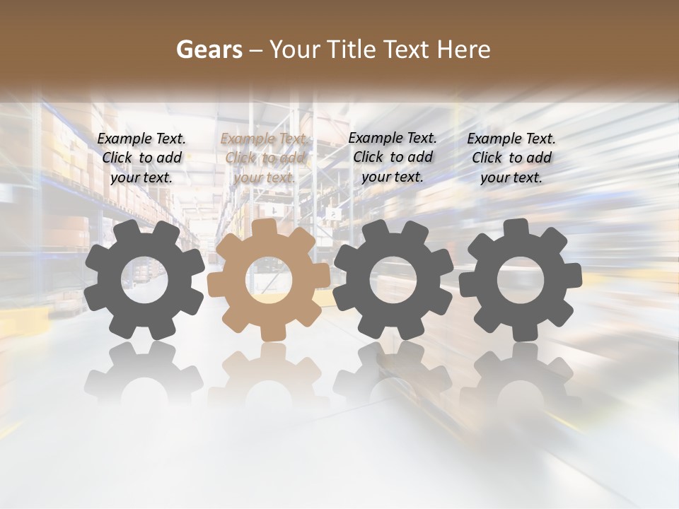 A Blurry Image Of A Warehouse Filled With Boxes PowerPoint Template