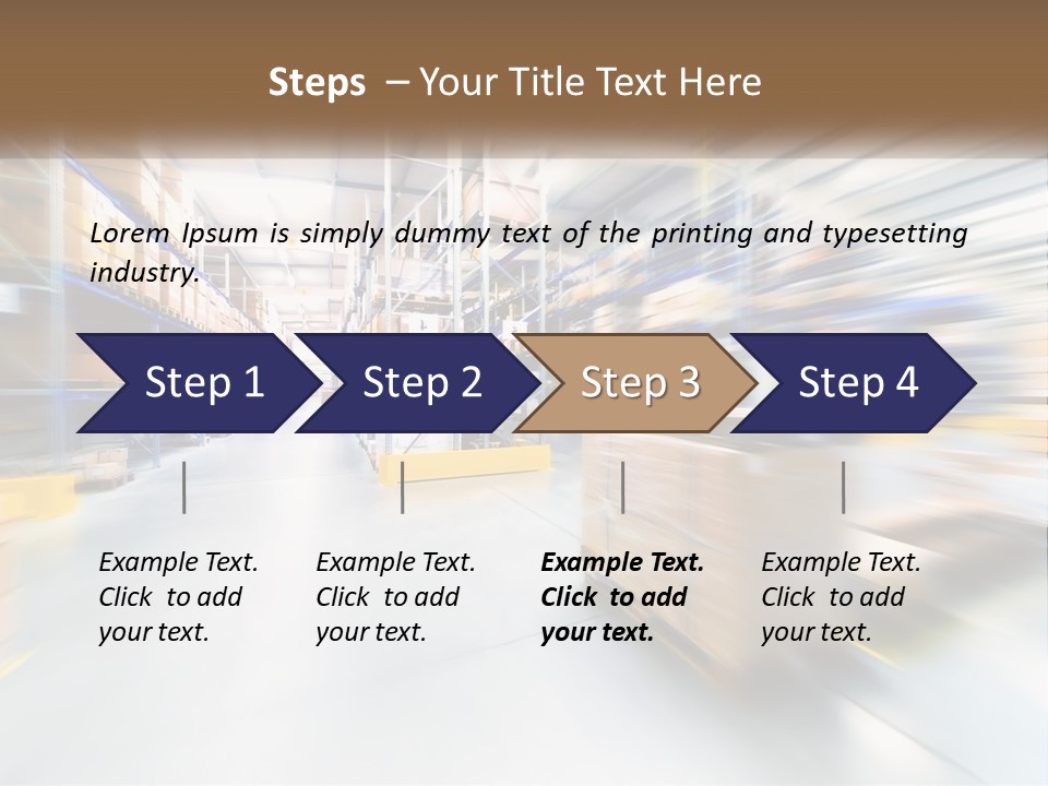 A Blurry Image Of A Warehouse Filled With Boxes PowerPoint Template