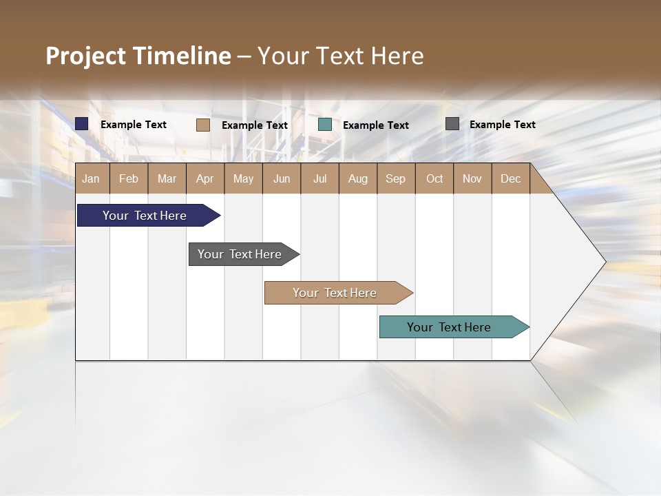 A Blurry Image Of A Warehouse Filled With Boxes PowerPoint Template