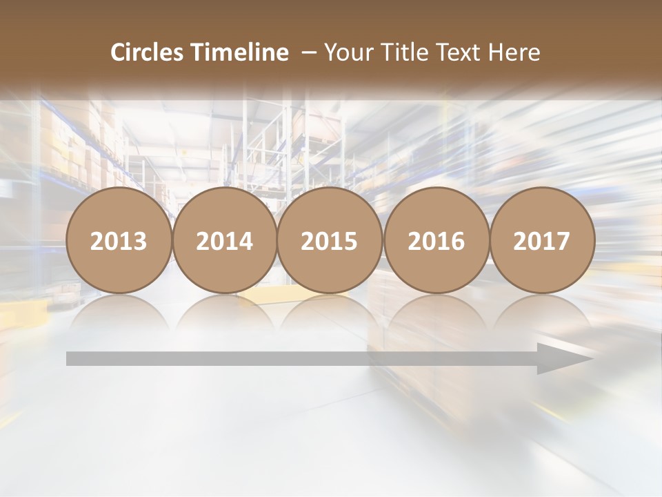 A Blurry Image Of A Warehouse Filled With Boxes PowerPoint Template