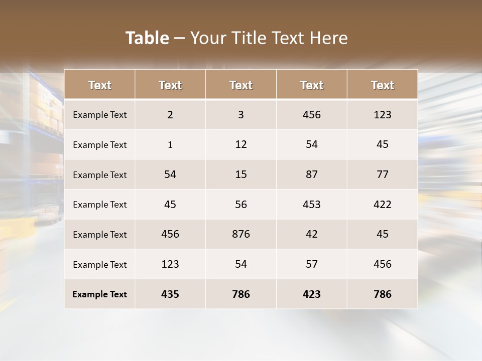 A Blurry Image Of A Warehouse Filled With Boxes PowerPoint Template