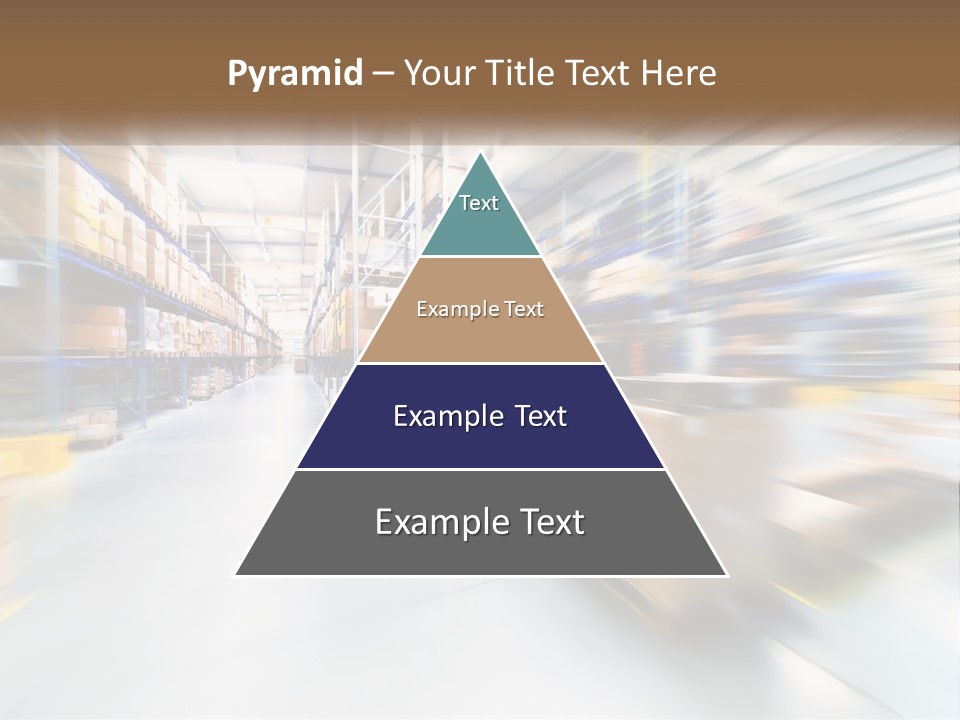 A Blurry Image Of A Warehouse Filled With Boxes PowerPoint Template
