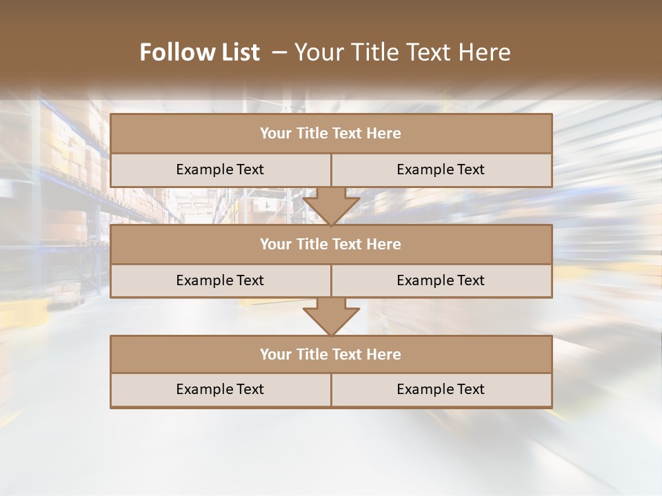 A Blurry Image Of A Warehouse Filled With Boxes PowerPoint Template