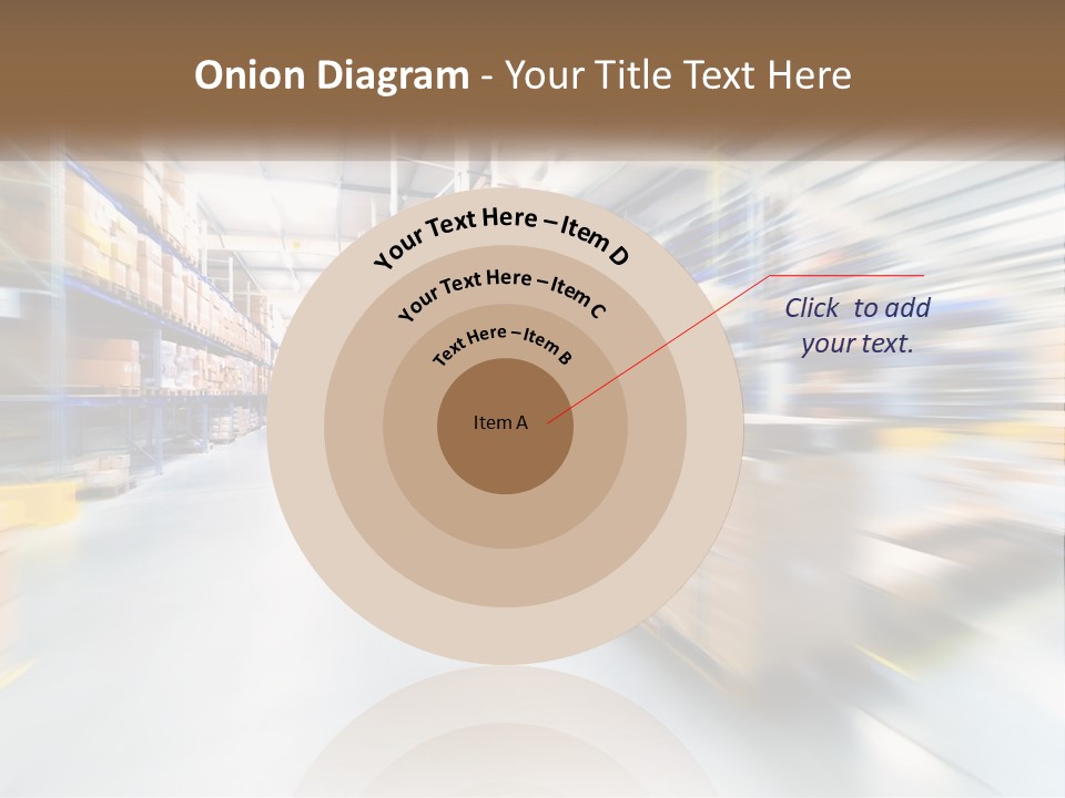 A Blurry Image Of A Warehouse Filled With Boxes PowerPoint Template