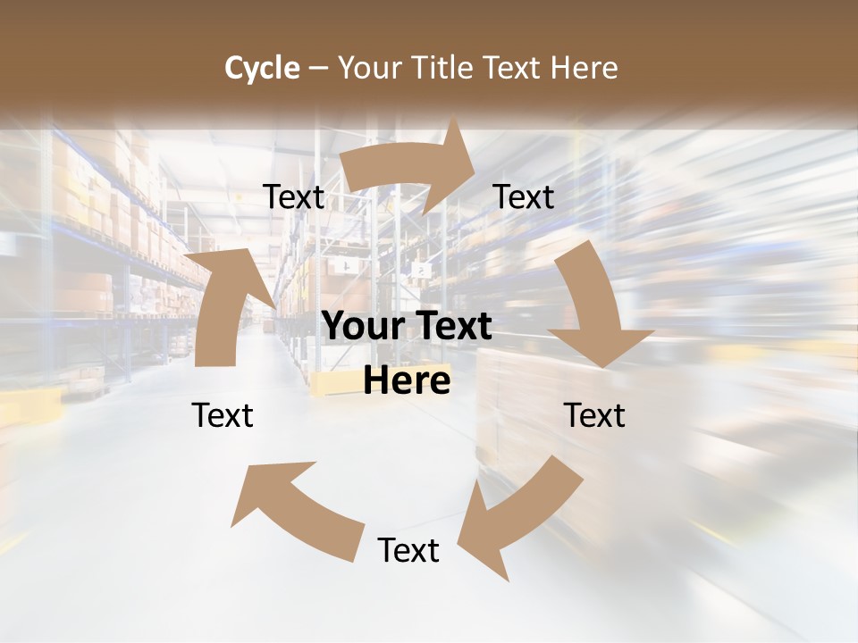 A Blurry Image Of A Warehouse Filled With Boxes PowerPoint Template