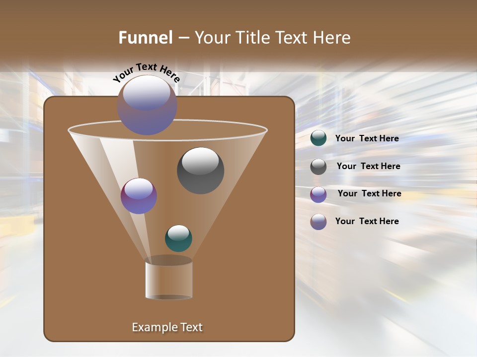 A Blurry Image Of A Warehouse Filled With Boxes PowerPoint Template