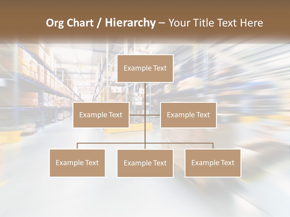 A Blurry Image Of A Warehouse Filled With Boxes PowerPoint Template