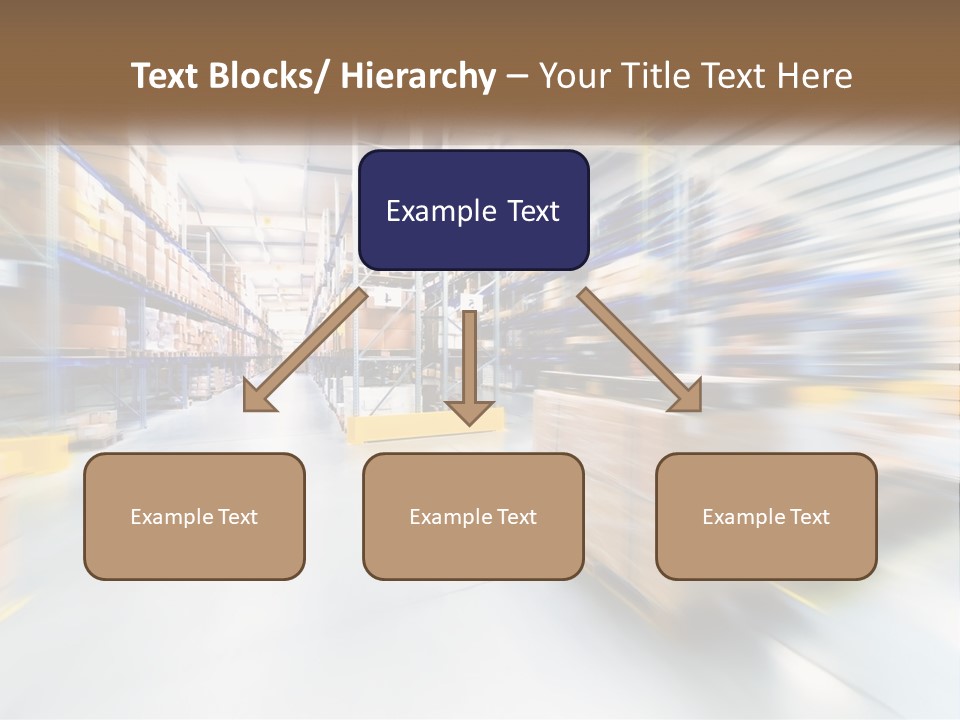 A Blurry Image Of A Warehouse Filled With Boxes PowerPoint Template