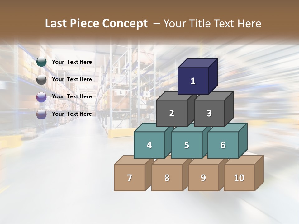 A Blurry Image Of A Warehouse Filled With Boxes PowerPoint Template