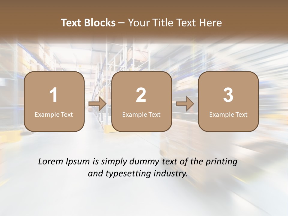 A Blurry Image Of A Warehouse Filled With Boxes PowerPoint Template