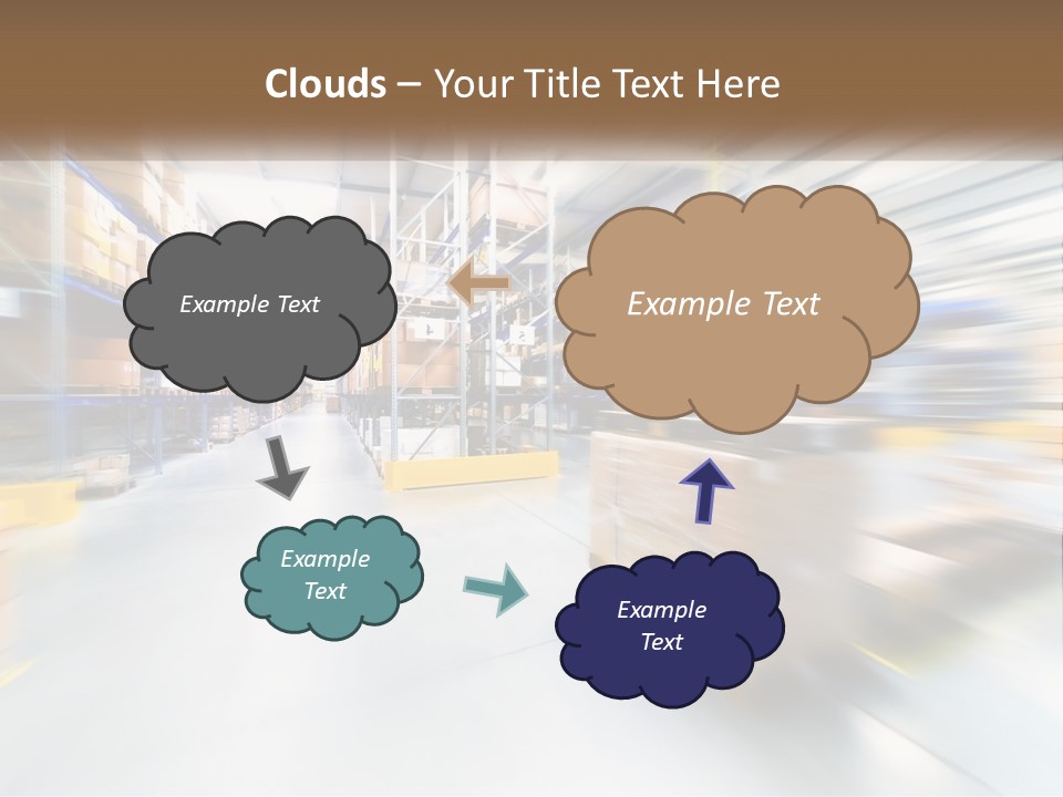 A Blurry Image Of A Warehouse Filled With Boxes PowerPoint Template