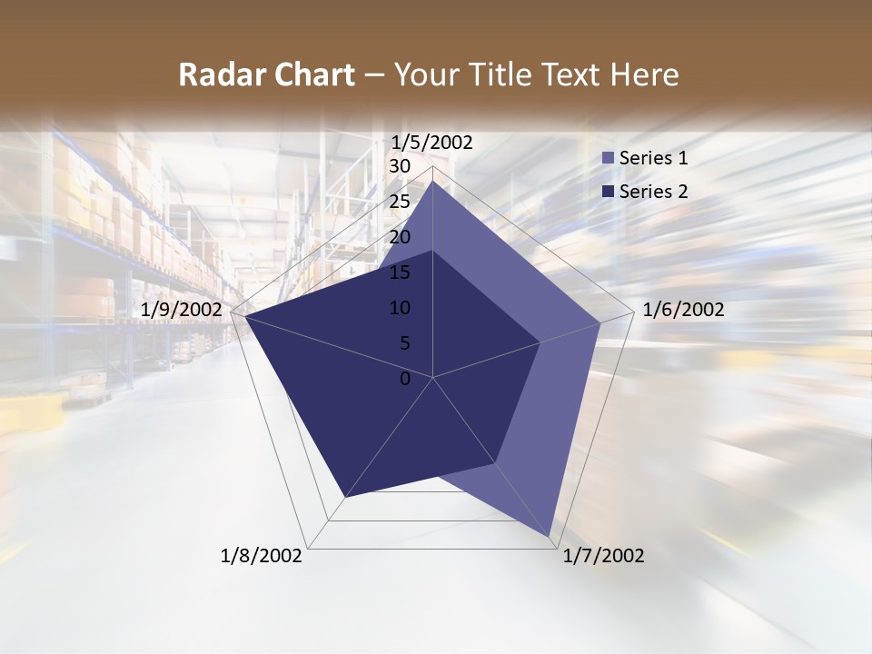A Blurry Image Of A Warehouse Filled With Boxes PowerPoint Template