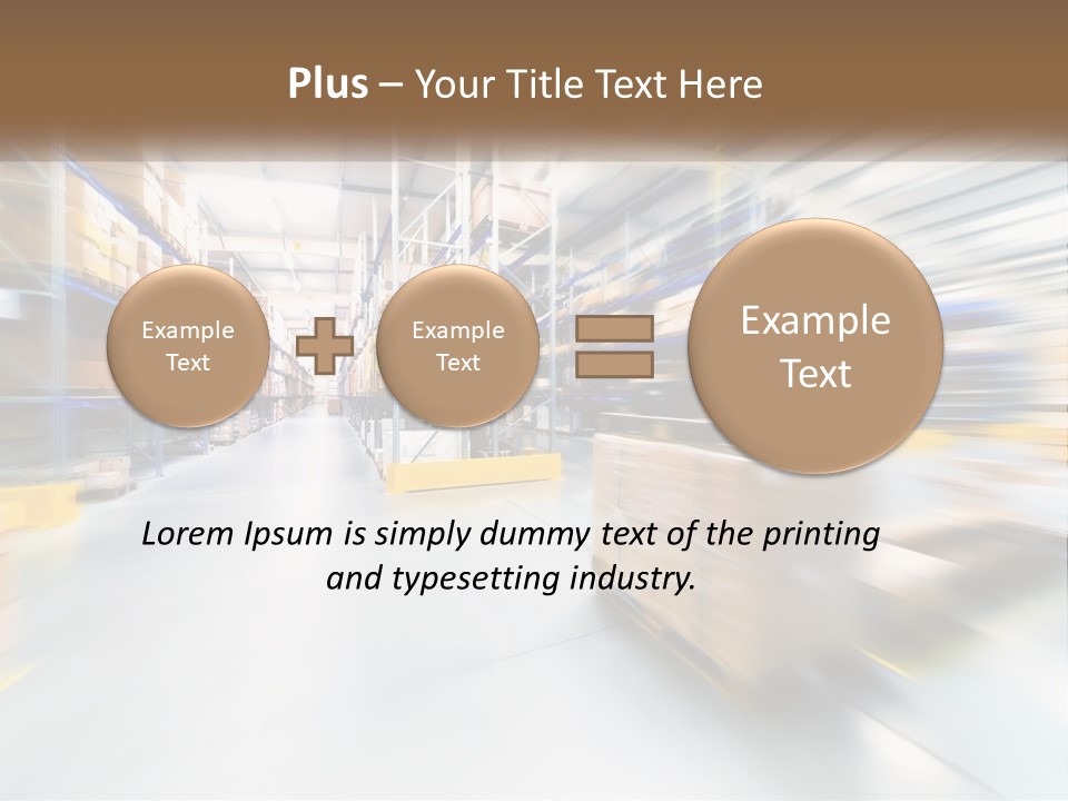 A Blurry Image Of A Warehouse Filled With Boxes PowerPoint Template